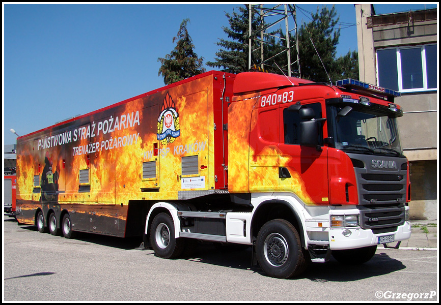 840[K]83 - Scania G480/Wawrzaszek + 840-N1 Trenażer pożarowy/United Fire & Security - WOSz PSP Kraków