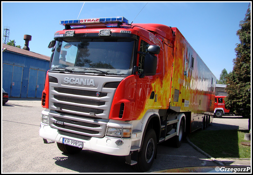 840[K]83 - Scania G480/Wawrzaszek + 840-N1 Trenażer pożarowy/United Fire & Security - WOSz PSP Kraków