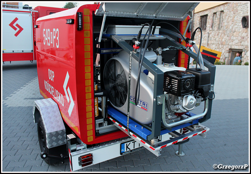 549-P3 - Przyczepa Pgaz VEB FeuerlÃ¶schgerÃ¤tewerk GÃ¶rlitz HL900.40/SzczÄ™Å›niak - OSP KoÅ›cielisko