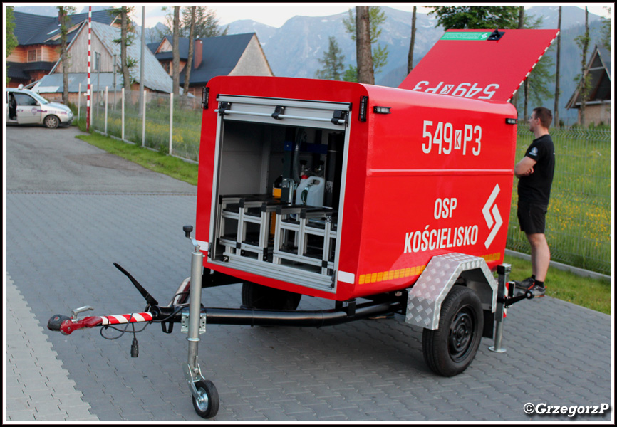 549-P3 - Przyczepa Pgaz VEB FeuerlÃ¶schgerÃ¤tewerk GÃ¶rlitz HL900.40/SzczÄ™Å›niak - OSP KoÅ›cielisko
