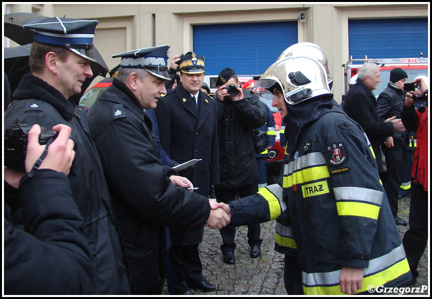 14.01.2014 - Kraków, Szkoła Aspirantów PSP - Przekazanie samochodów dla jednostek OSP województwa Małopolskiego