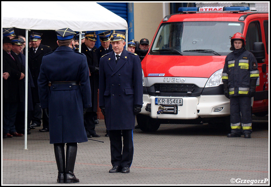 11.02.2014 - Kraków, ul. Zarzecze - Przekazanie sprzętu dla PSP województwa małopolskiego