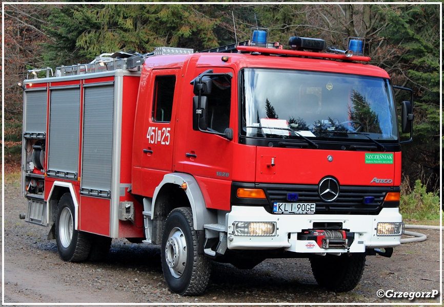 451[K]25 - GCBA 4/32 Mercedes Benz Atego 1628/BPS SzczÄ™Å›niak - JRG Limanowa, posterunek Mszana Dolna*