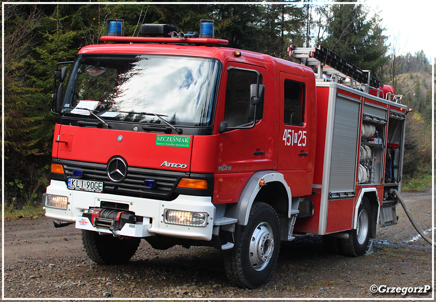 451[K]25 - GCBA 4/32 Mercedes Benz Atego 1628/BPS SzczÄ™Å›niak - JRG Limanowa, posterunek Mszana Dolna*