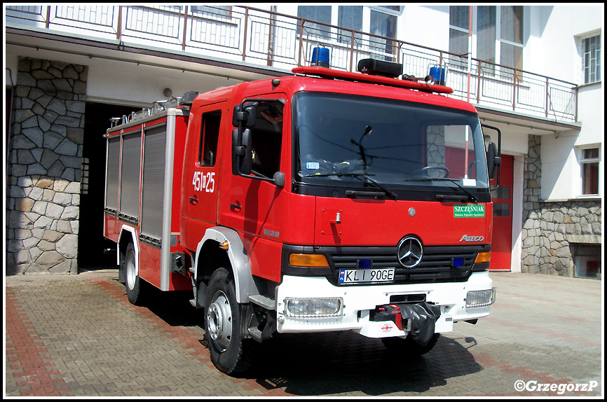 451[K]25 - GCBA 4/32 Mercedes Benz Atego 1628/BPS Szczęśniak - JRG Limanowa, posterunek Mszana Dolna*