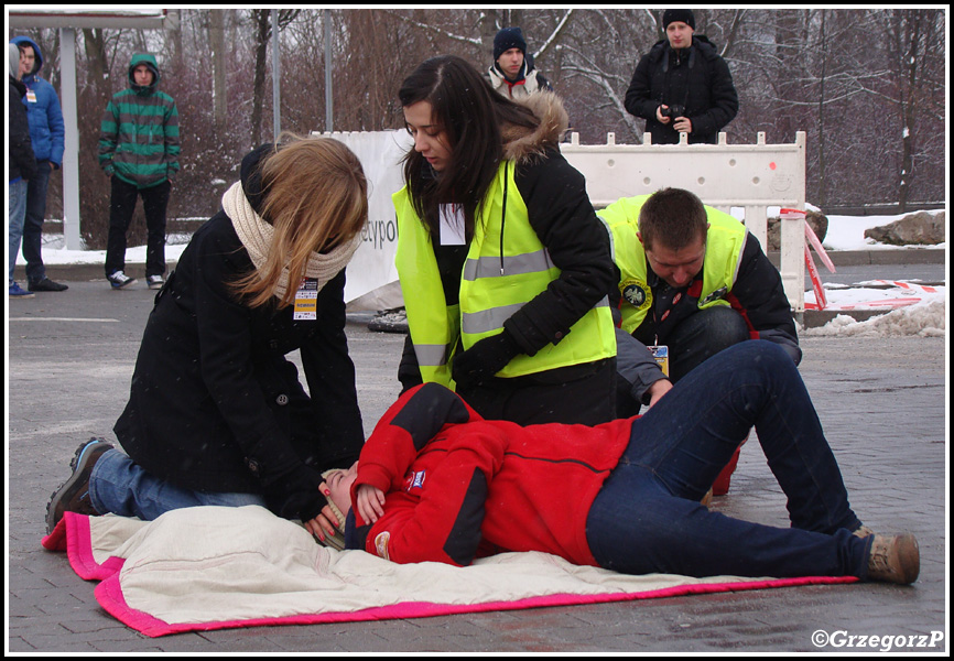 13.01.2013 - Kraków, parking M1 - Pokaz pierwszej pomocy przy wypadku komunikacyjnym