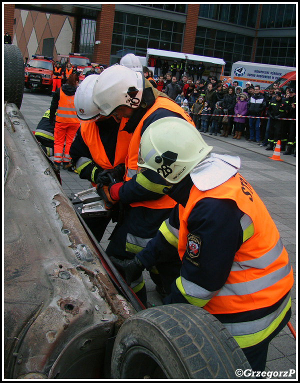 12.01.2014 - KrakÃ³w, Bonarka - Pokaz ratownictwa technicznego podczas I MZOSP i WOÅšP