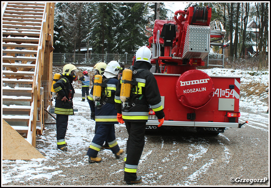 7.11.2016 - Zakopane, ul. Balzera, hotel Nosalowy Dwór - Manewry KSRG powiatu tatrzańskiego