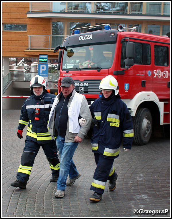 7.11.2016 - Zakopane, ul. Balzera, hotel Nosalowy Dwór - Manewry KSRG powiatu tatrzańskiego