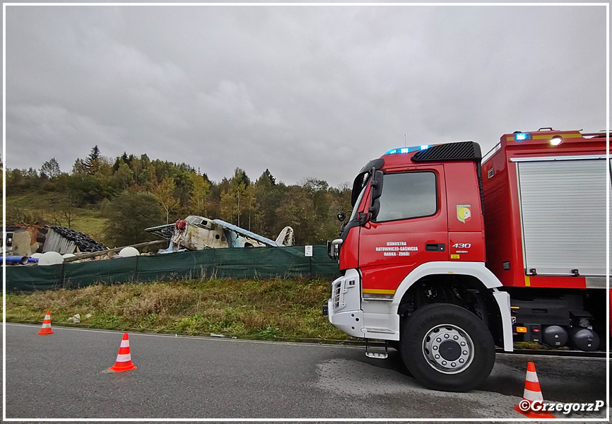 18.10.2021 - Rabka-ZdrÃ³j, Zaryte - Manewry powiatowe KSRG ''SAMOLOT 2021'', epizod: katastrofa lotnicza