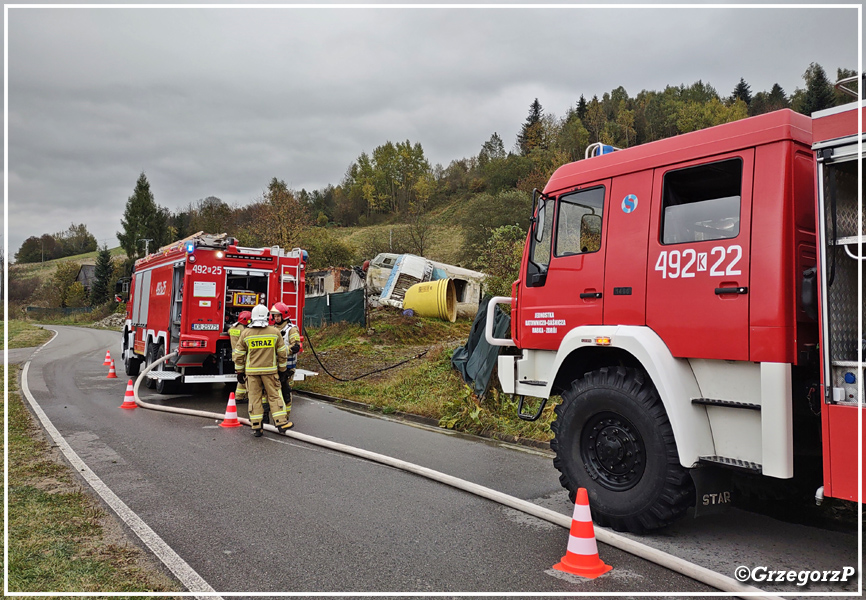 18.10.2021 - Rabka-ZdrÃ³j, Zaryte - Manewry powiatowe KSRG ''SAMOLOT 2021'', epizod: katastrofa lotnicza
