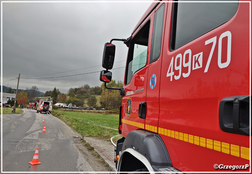 18.10.2021 - Rabka-ZdrÃ³j, Zaryte - Manewry powiatowe KSRG ''SAMOLOT 2021'', epizod: katastrofa lotnicza