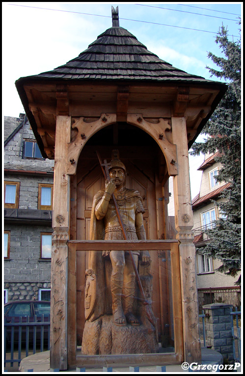 Figurka Å›w. Floriana sprzed budynku OSP Szaflary