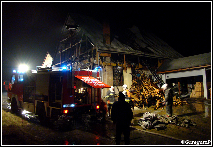 20.11.2011 - Podwilk - Pożar stolarni