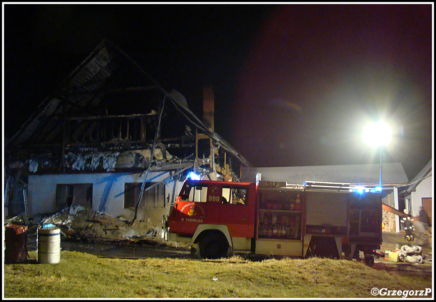 20.11.2011 - Podwilk - Pożar stolarni