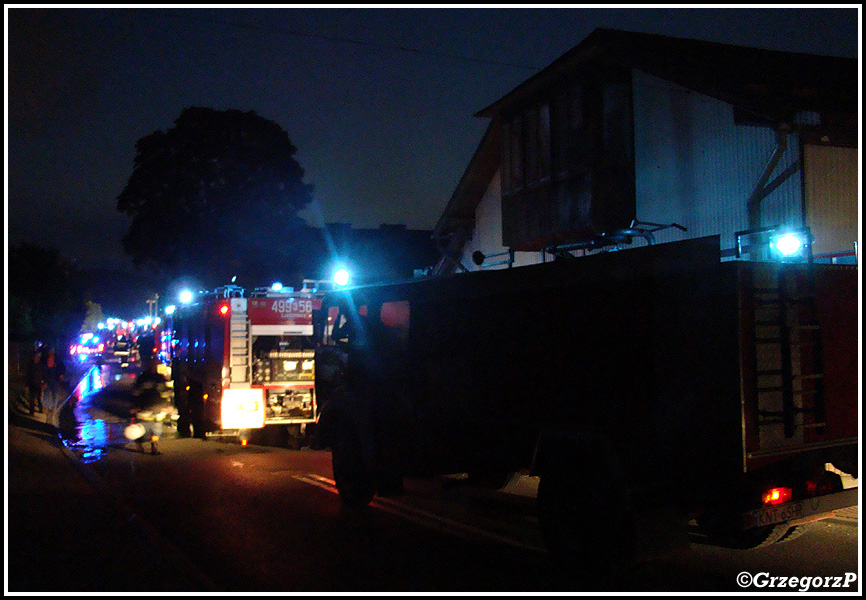 8.07.2012 - Klikuszowa - Pożar zabudowań gospodarczych