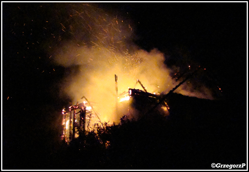 28.04.2009r. - Rabka, KoÅ›ciuszki - PoÅ¼ar pustostanu