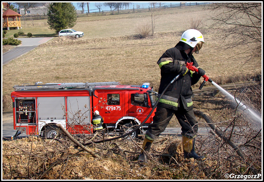 13.03.2014 - Skomielna BiaÅ‚a - PoÅ¼ar suchej trawy