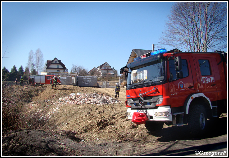 13.03.2014 - Skomielna Biała - Pożar suchej trawy