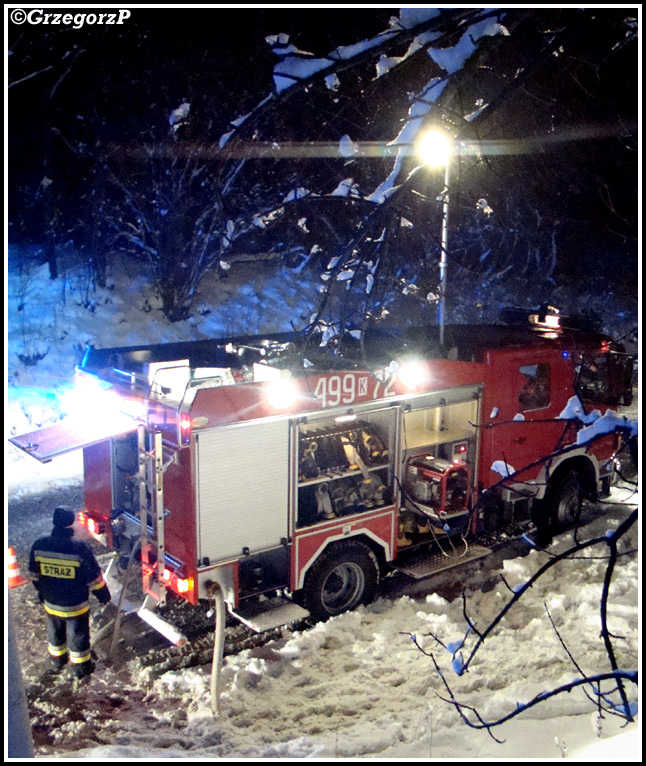 12.12.2012 - PieniÄ…Å¼kowice - PoÅ¼ar drewnianych zabudowaÅ„