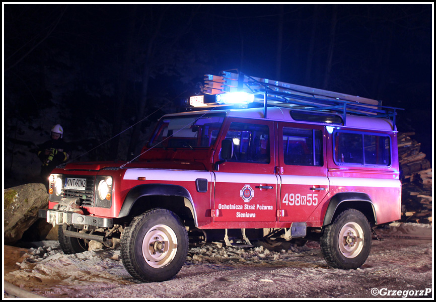 13.01.2015 - Sieniawa - Pożar zabudowań gospodarczych