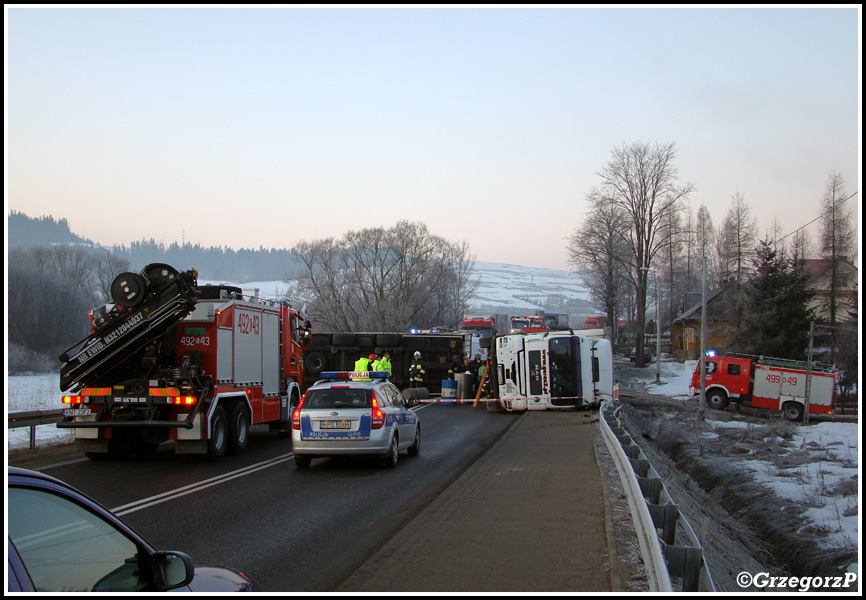20.03.2012 - Podwilk, E77 - Wypadek ciÄ™Å¼arÃ³wki