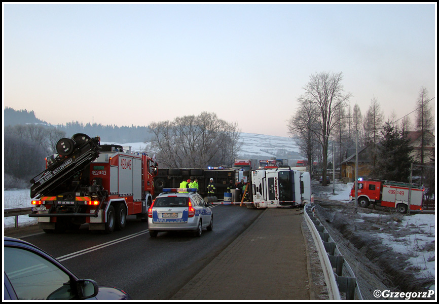 20.03.2012 - Podwilk, E77 - Wypadek ciężarówki