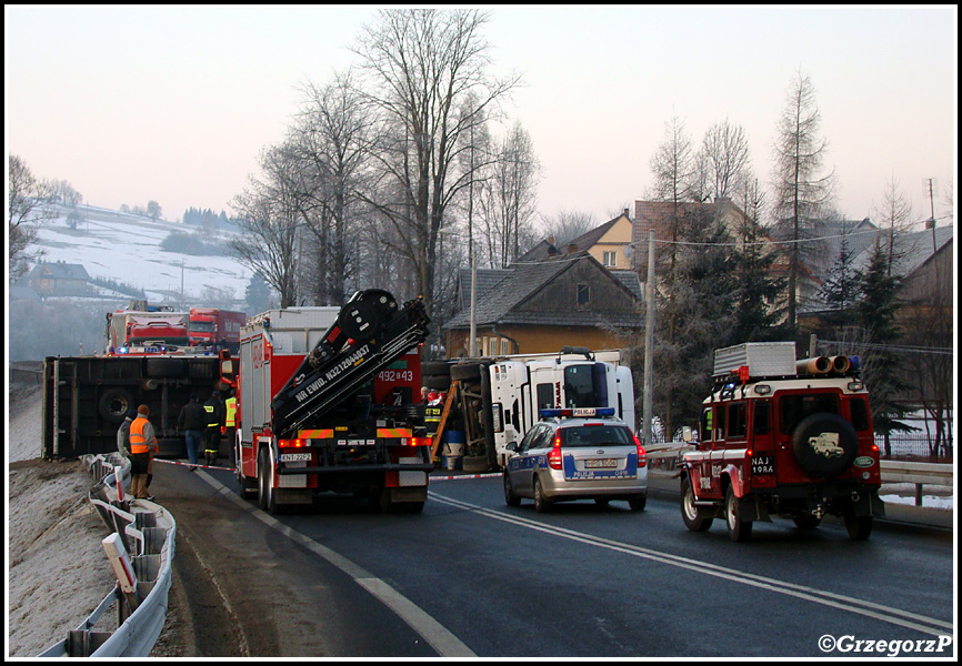 20.03.2012 - Podwilk, E77 - Wypadek ciężarówki