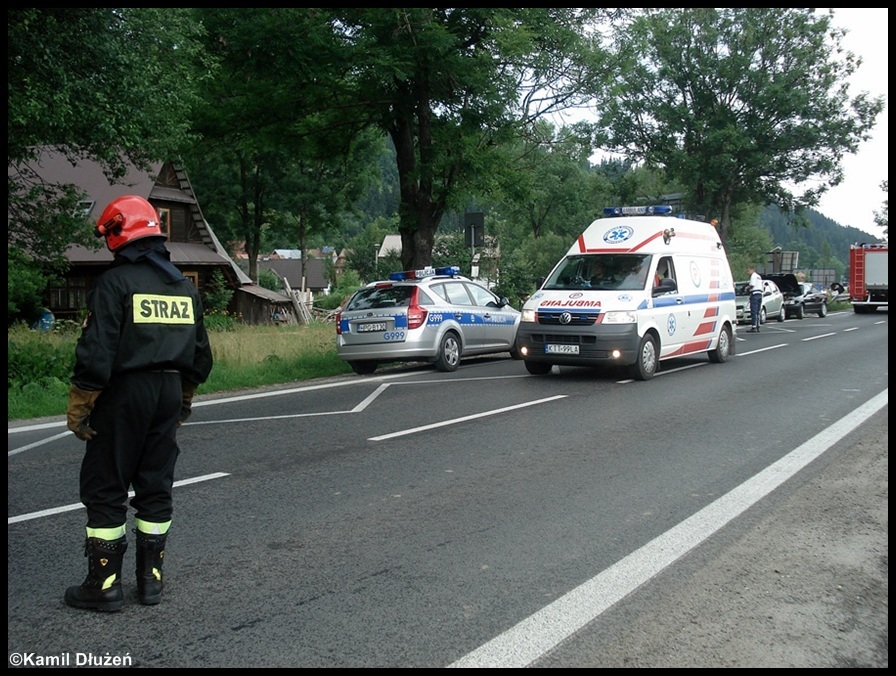 9.07.2012 - Zakopane, Ustup - kolizja 3 pojazdÃ³w