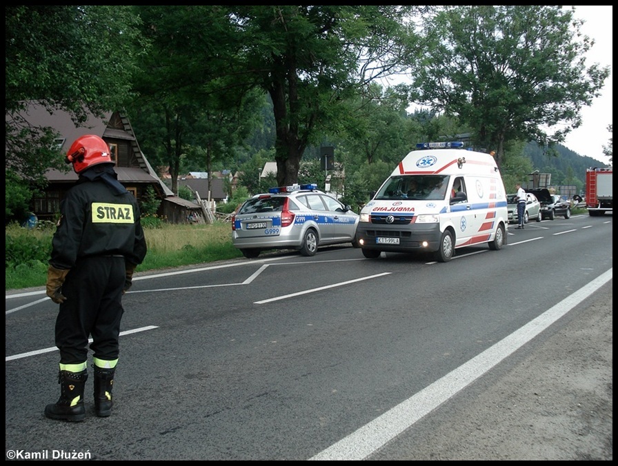 9.07.2012 - Zakopane, Ustup - kolizja 3 pojazdów