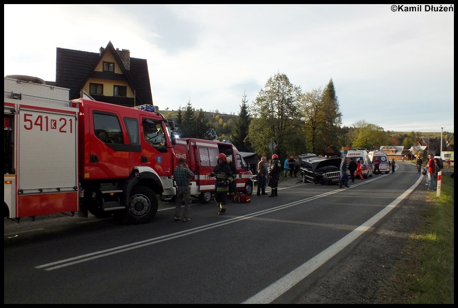 5.10.2012 - BiaÅ‚y Dunajec, DK-47 - zderzenie dwÃ³ch pojazdÃ³w