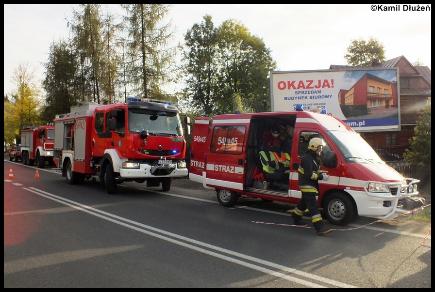 5.10.2012 - BiaÅ‚y Dunajec, DK-47 - zderzenie dwÃ³ch pojazdÃ³w