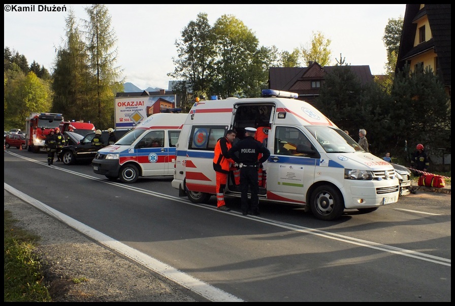 5.10.2012 - BiaÅ‚y Dunajec, DK-47 - zderzenie dwÃ³ch pojazdÃ³w
