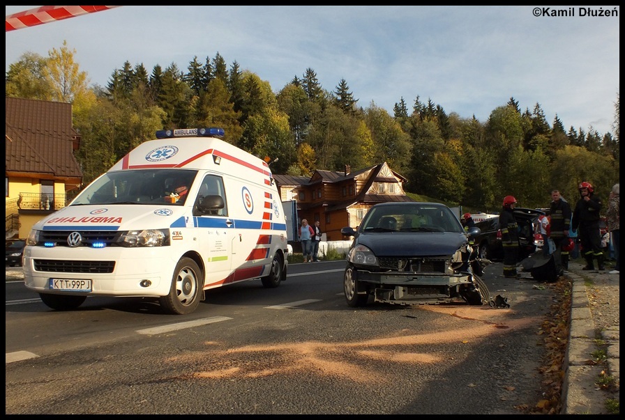 5.10.2012 - BiaÅ‚y Dunajec, DK-47 - zderzenie dwÃ³ch pojazdÃ³w
