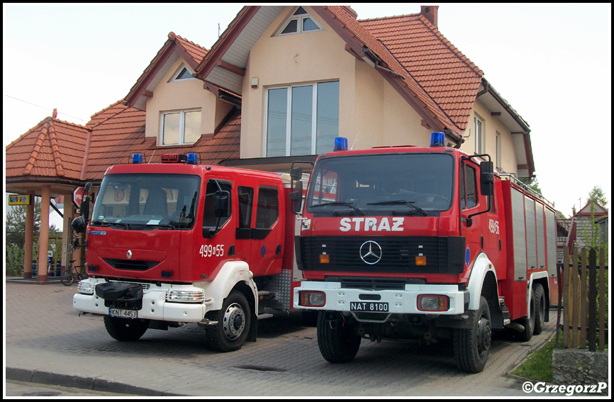 499[K]55 - GBA 2,5/24 Renault Midlum/ISS Wawrzaszek & 499[K]56 - GCBA 5/40 Mercedes Benz 2435/Rosenbauer - OSP LudÅºmierz