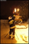 25.01.2013 - KoÅ›cielisko, ul. KarpielÃ³wka - poÅ¼ar drewnianego budynku