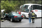 16.05.2012 - Zakopane, Brzeziny - zderzenie samochodu osobowego z autokarem